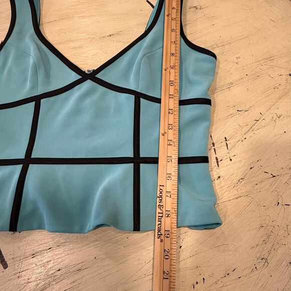 Cache Women’s Blue Black Lined Sleeveless Top Size 10 90's - Picture 6 of 6